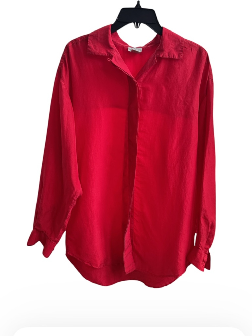 Vintage Jacqueline Ford 100% Silk blouse shirt Red Size Medium